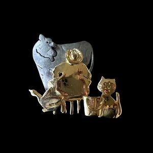 Gold and Silver Animal Brooch